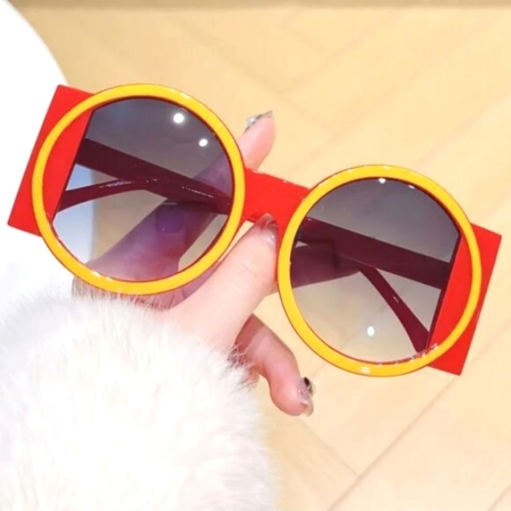 Pop Of Color Oversized unisex anti-reflective color block sunglassess
